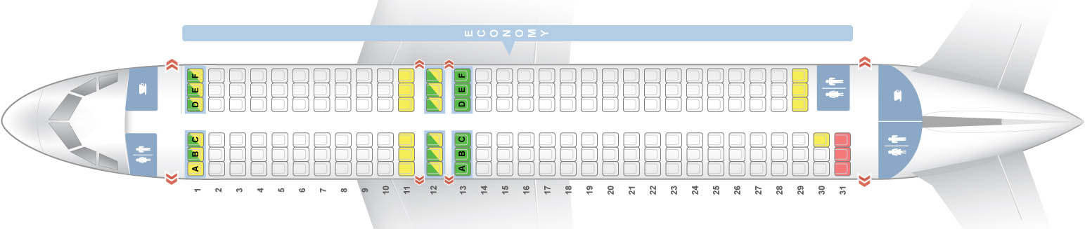 Самолет Airbus А320: нумерация мест в салоне, схема посадочных мест, лучшие места