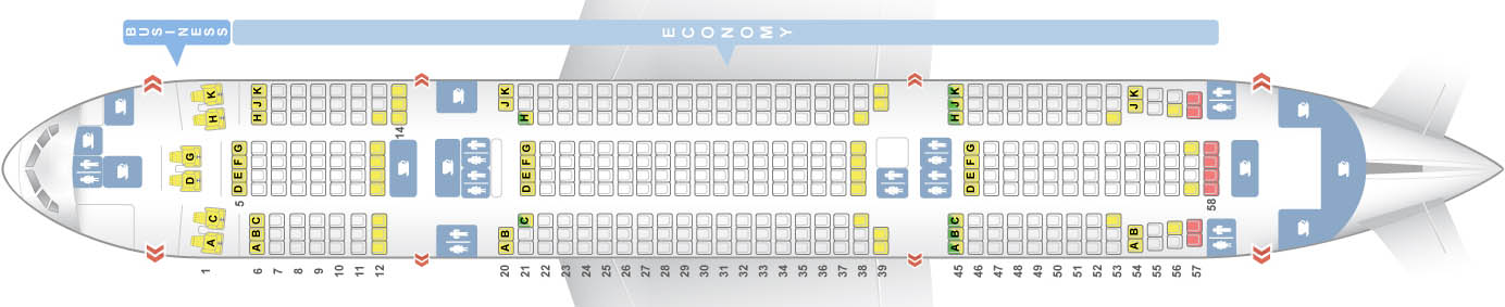 Боинг 777-200 Норд Винд - схема салона и лучшие места