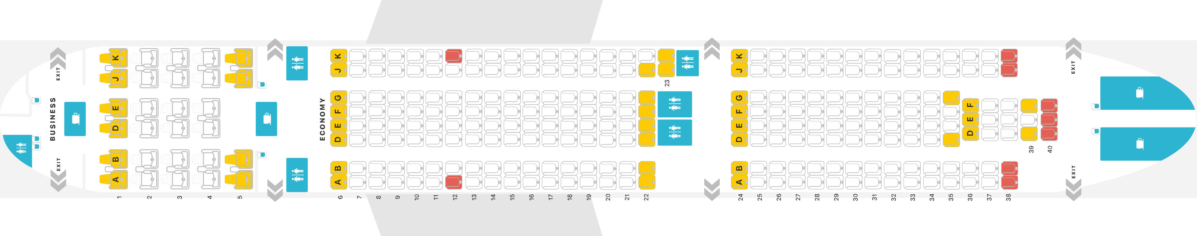 ✈ Самолет \ufeffAirbus A330-300: нумерация мест в салоне, схема посадочных мест,лучшие места