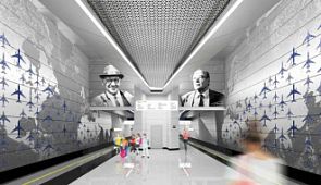 Станцию метро «Внуково» украсят портретами авиаконструкторов и изображениями самолётов